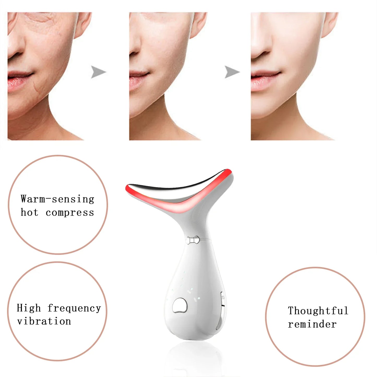 Neck Face Beauty Device Vibration Massage 4 Color Face Lifting for Face and Neck Personal Ccare Skindion Home Use Beauty Device