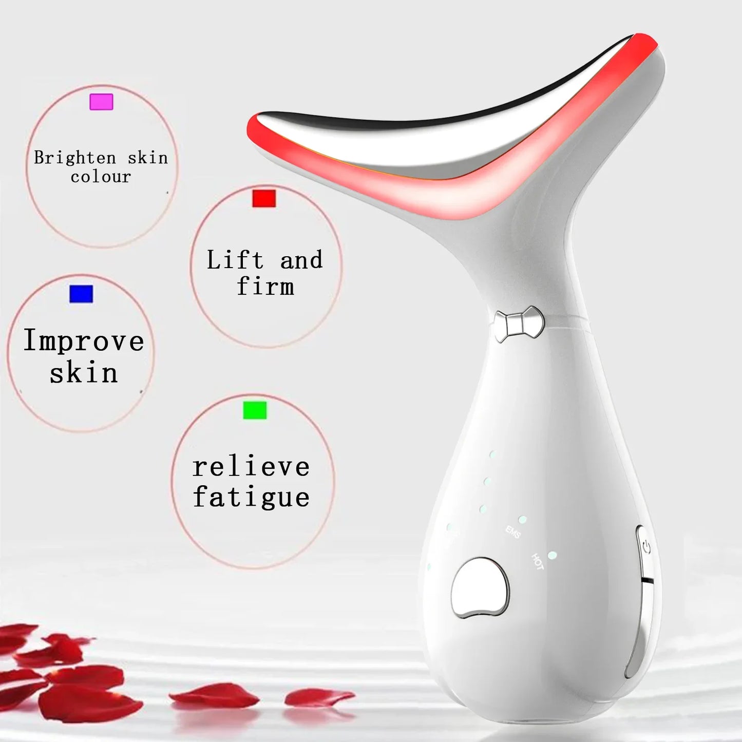 Neck Face Beauty Device Vibration Massage 4 Color Face Lifting for Face and Neck Personal Ccare Skindion Home Use Beauty Device