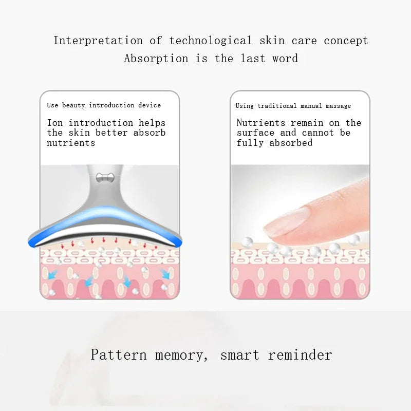 Neck Face Beauty Device Vibration Massage 4 Color Face Lifting for Face and Neck Personal Ccare Skindion Home Use Beauty Device