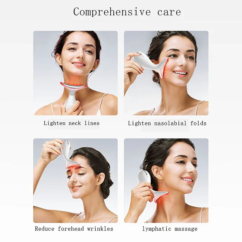 Neck Face Beauty Device Vibration Massage 4 Color Face Lifting for Face and Neck Personal Ccare Skindion Home Use Beauty Device