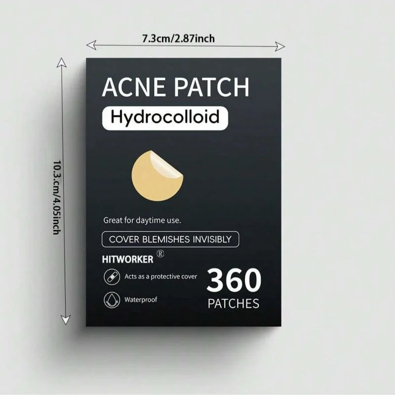 360PCS Skin-Colored Acne Patches - Ultra Thin, Waterproof & Gentle for Day/Night Pimple Coverage