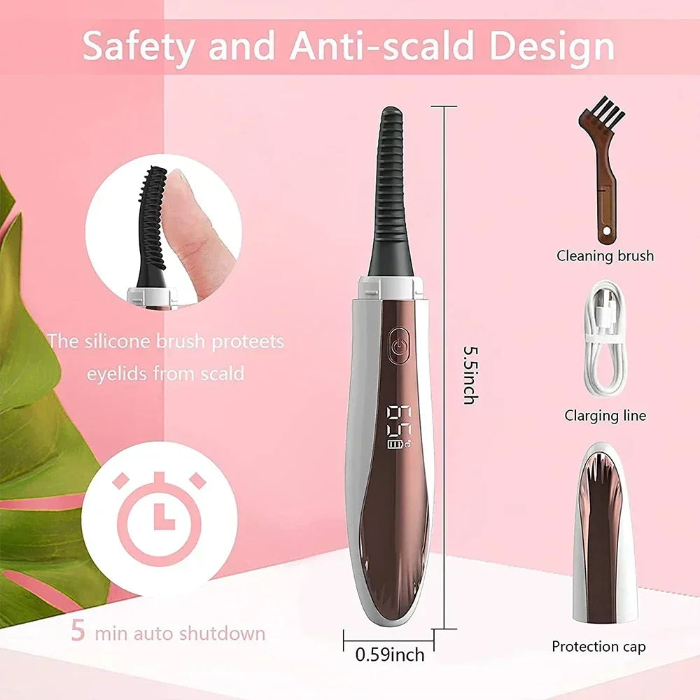 Electric Eyelash Curler Ironing Curler Rechargeable Electric Eye Lash Perm Eyelashes Clip Portable Makeup Care Long-lasting Curl