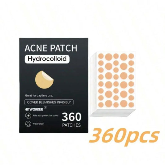 360PCS Skin-Colored Acne Patches - Ultra Thin, Waterproof & Gentle for Day/Night Pimple Coverage