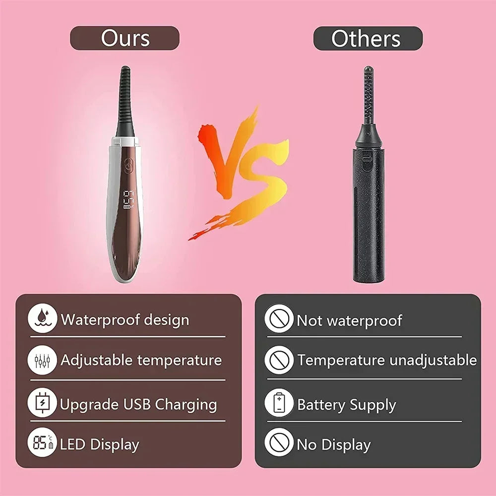 Electric Eyelash Curler Ironing Curler Rechargeable Electric Eye Lash Perm Eyelashes Clip Portable Makeup Care Long-lasting Curl